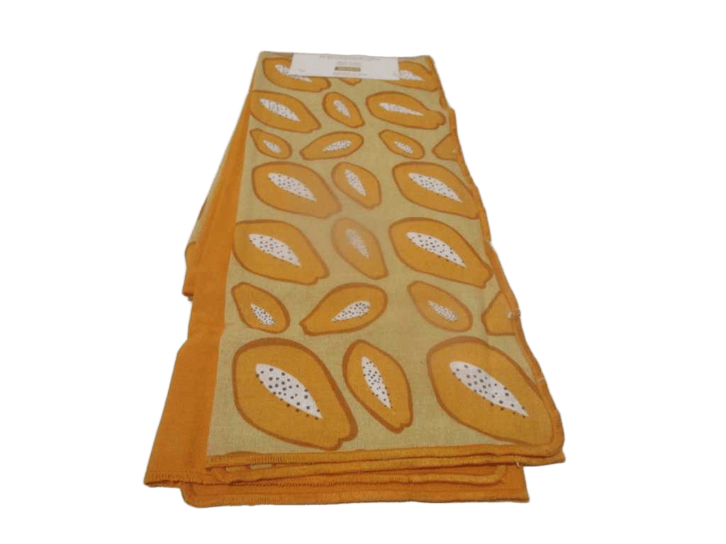 Towel Kitchen Set Of 2 100% Cotton 250 Gsm One Screen Printed And One Solid Color With Embroidery Border