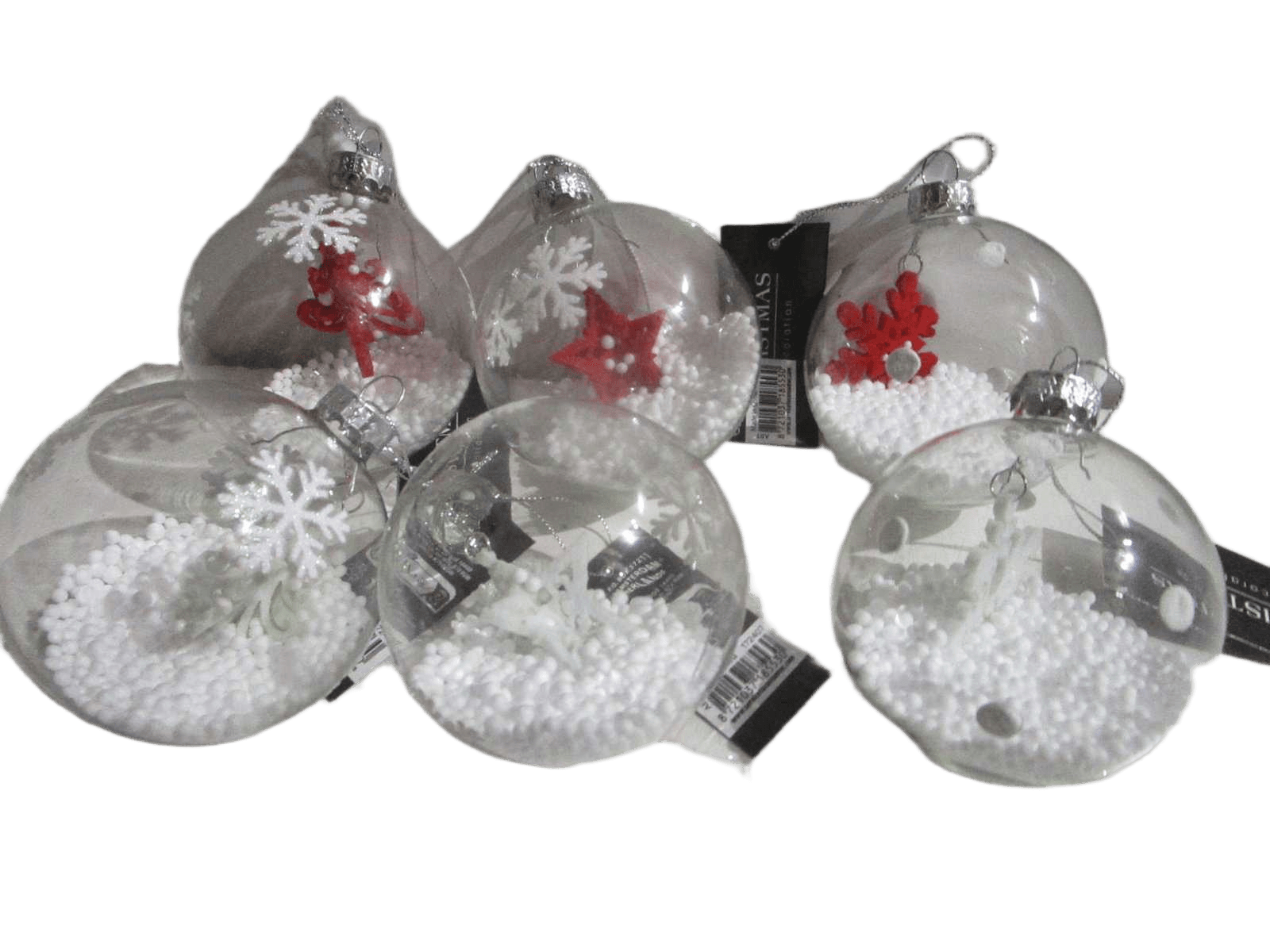 Ball Xmas Glass 8cm 6ass D