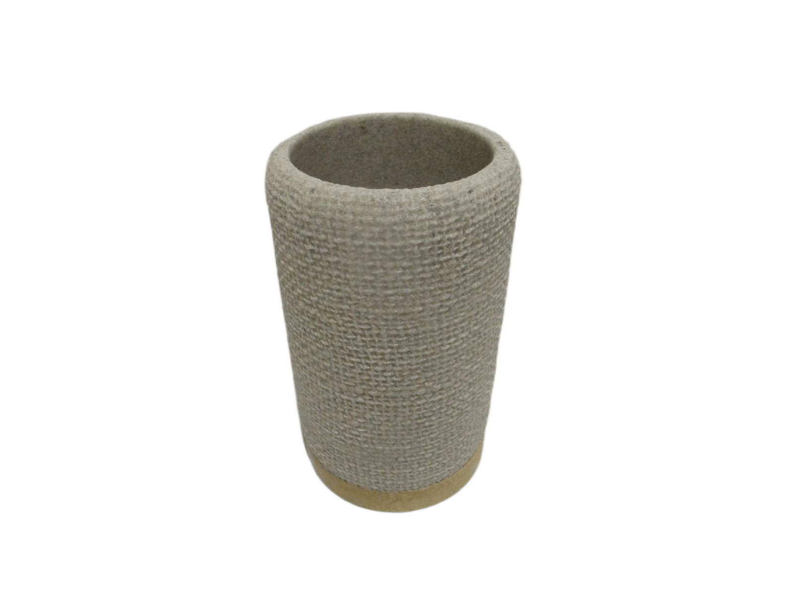 Cup Polyresine Round Effet Maille Et Bambou - Natural