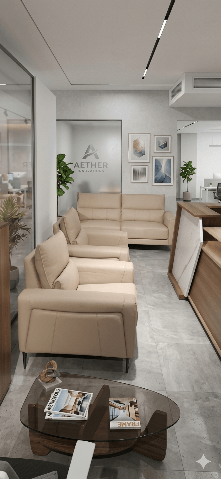 Office Sofa 3+1+1 Lx26 Taupe Leather, Bonded Leather, Wood, Foam 3s:197x89x69 1s:100x89x69