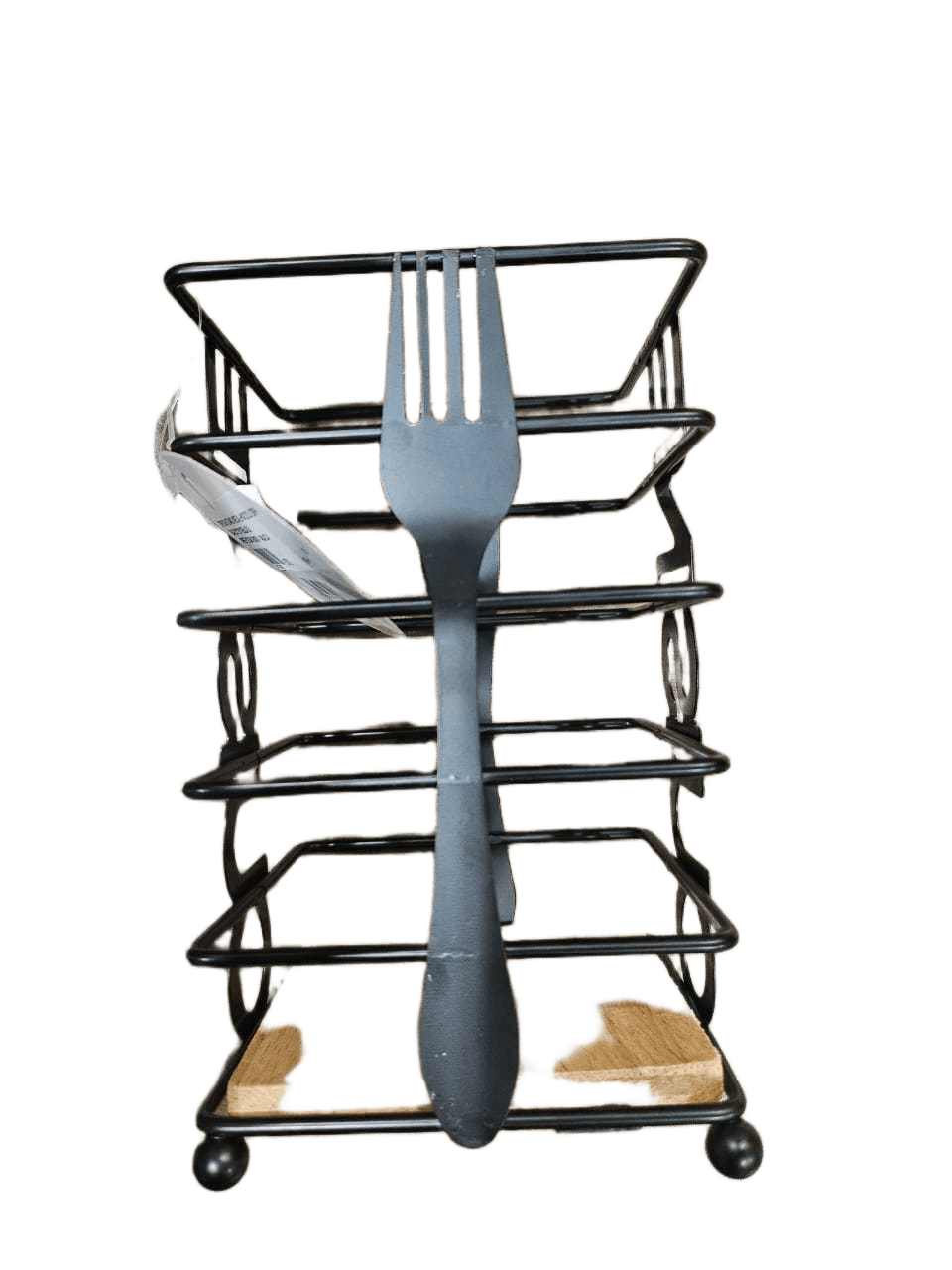 Spoon Stand Metal+wood Opp Bag10*10*16black