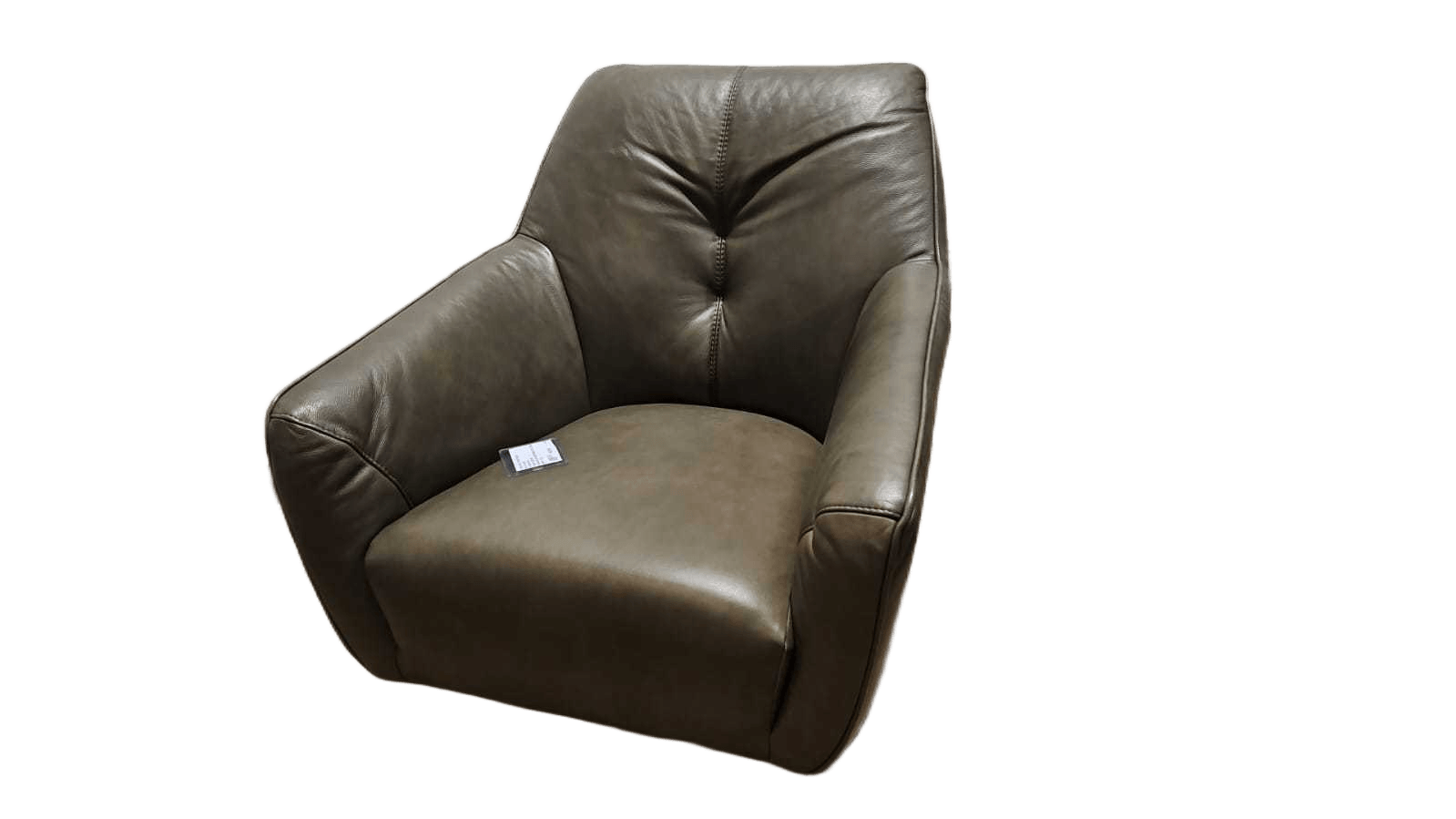 Armchair Flores Swivel Metal Base 77x84x87cm Grain Leather Granada Ash