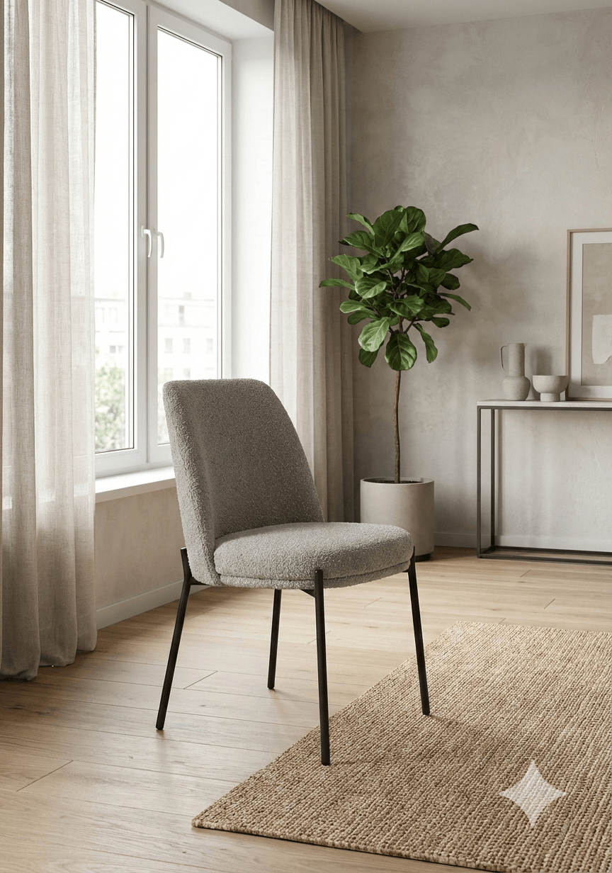 Chair, Fabric, Iron Feet Ht8116-3 Light Grey 480*560*820