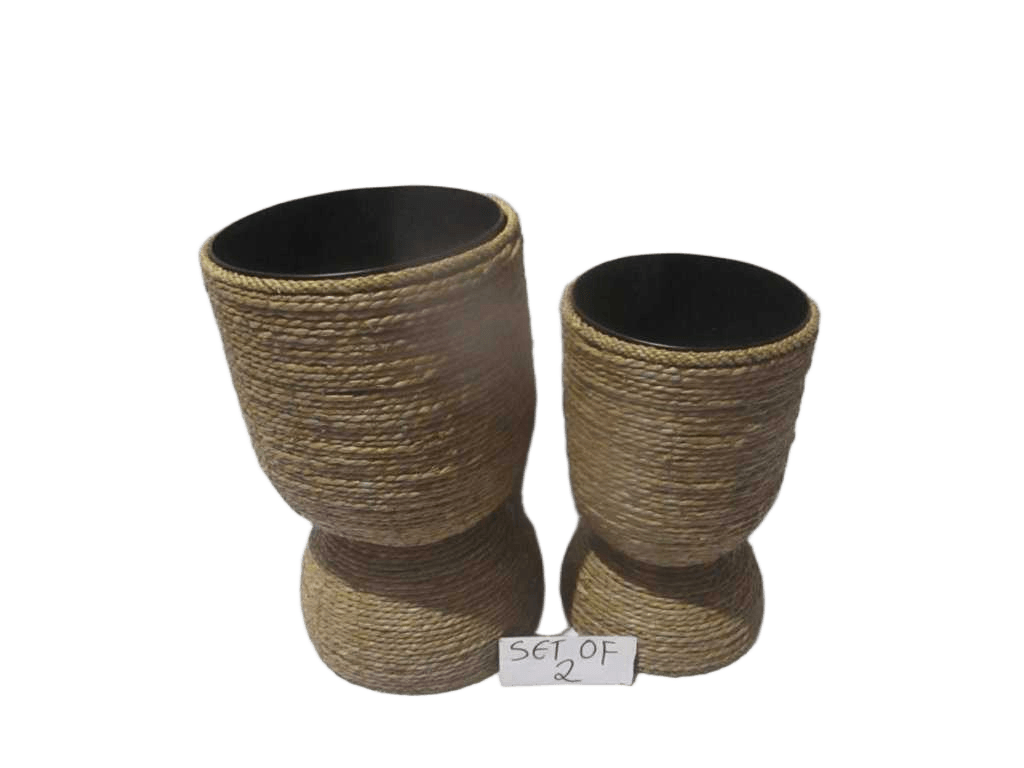 Pot Set Of 2 Weaving Grass Box Natural 37*50 31*60