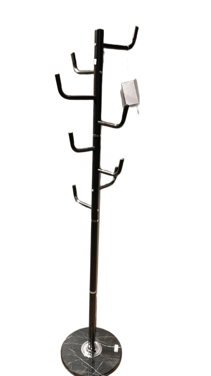 Coat Rack Iron+ceramic Base 8 Hook Matt 38mm Tube Brown Box Black 177xd37cm
