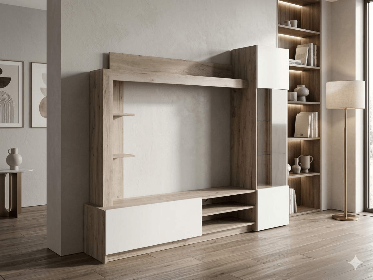 Wall Unit Melamine Faced Chipboard 16mm (Led Light Included)