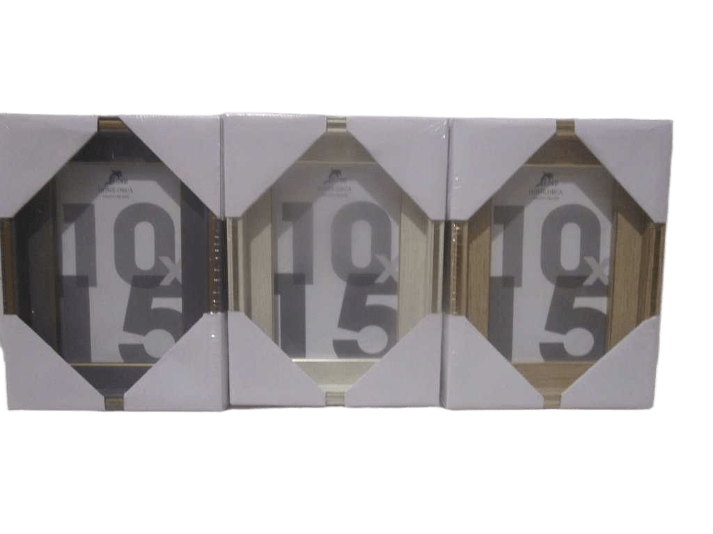 Photo Frame , Border Width 2.8cm, Border Hight 2.8cm Shrinking Packing 10x15 3 Col Ass /Dark Gray With Gold Line/White With Silver Line/Beige With Gold Line 10x15 2.8cm, 2.8cm