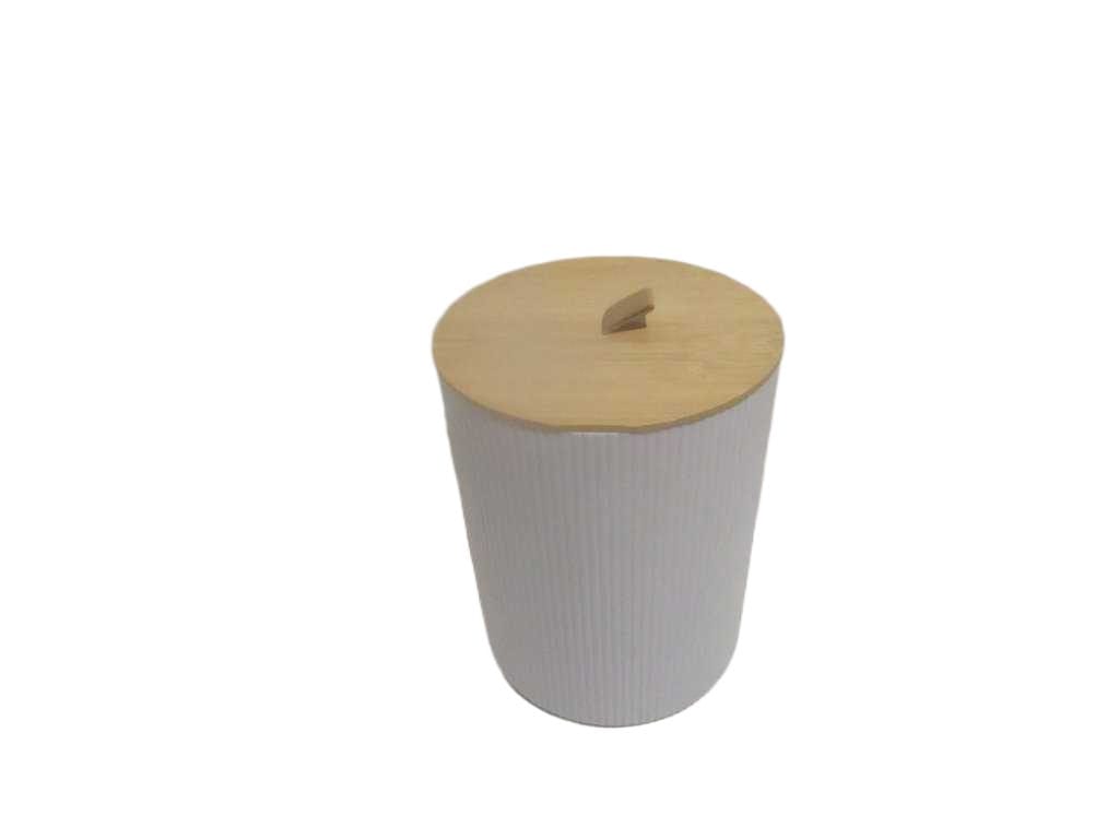 Dust Bin, Pp+bamboo 550g Light Grey Dia 19.5*24