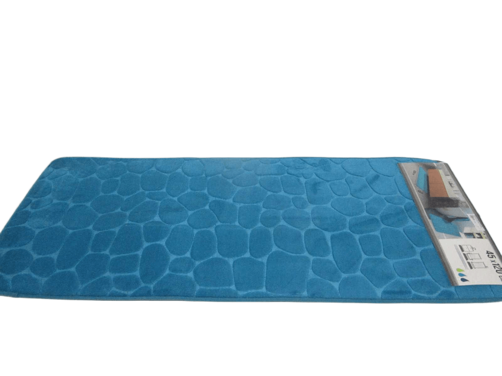 Bathmat Microfiber Memory Foam Mat Pebble 45x120 Cm - Peacock Blue