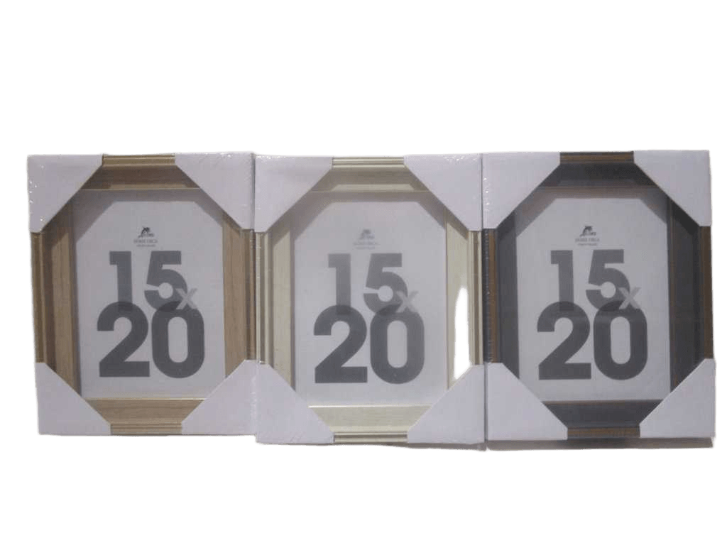 Photo Frame , Border Width 2.8cm, Border Hight 2.8cm Shrinking Packing 15x20 3 Col Ass /Dark Gray With Gold Line/White With Silver Line/Beige With Gold Line 15x20 2.8cm, 2.8cm