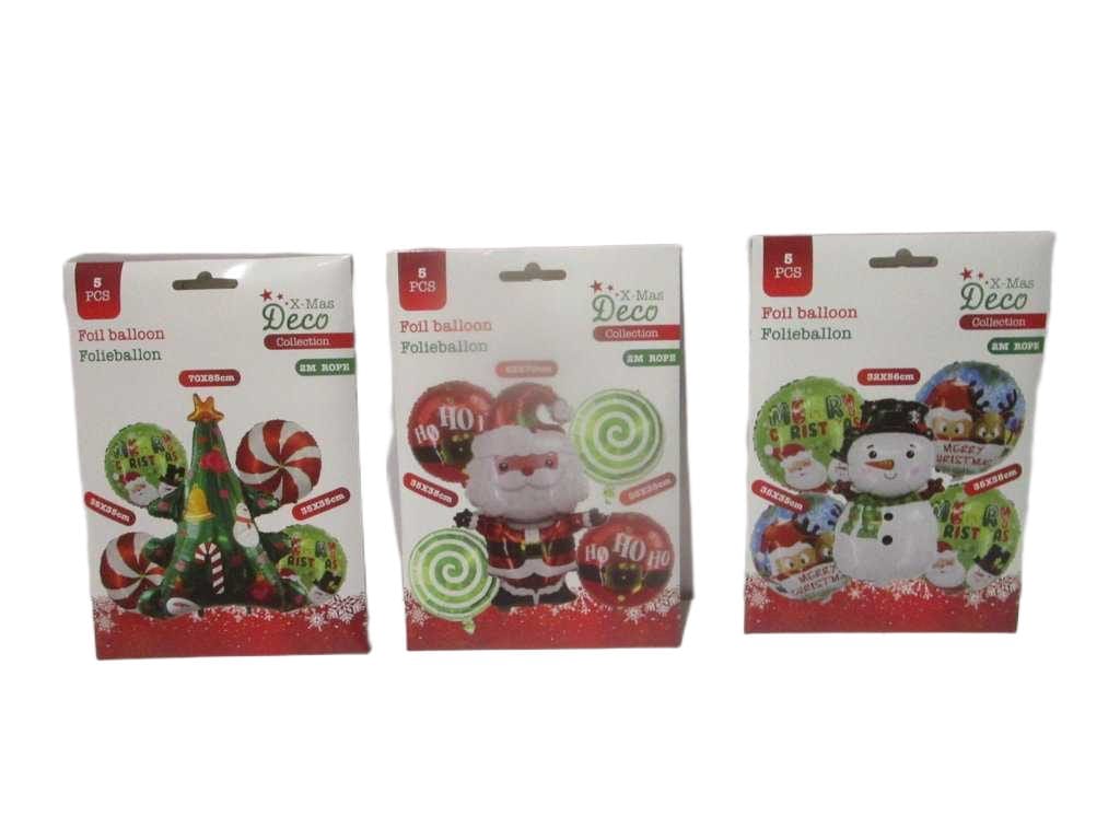 Ball Xmas Oon Set Of 5pcs 3ass