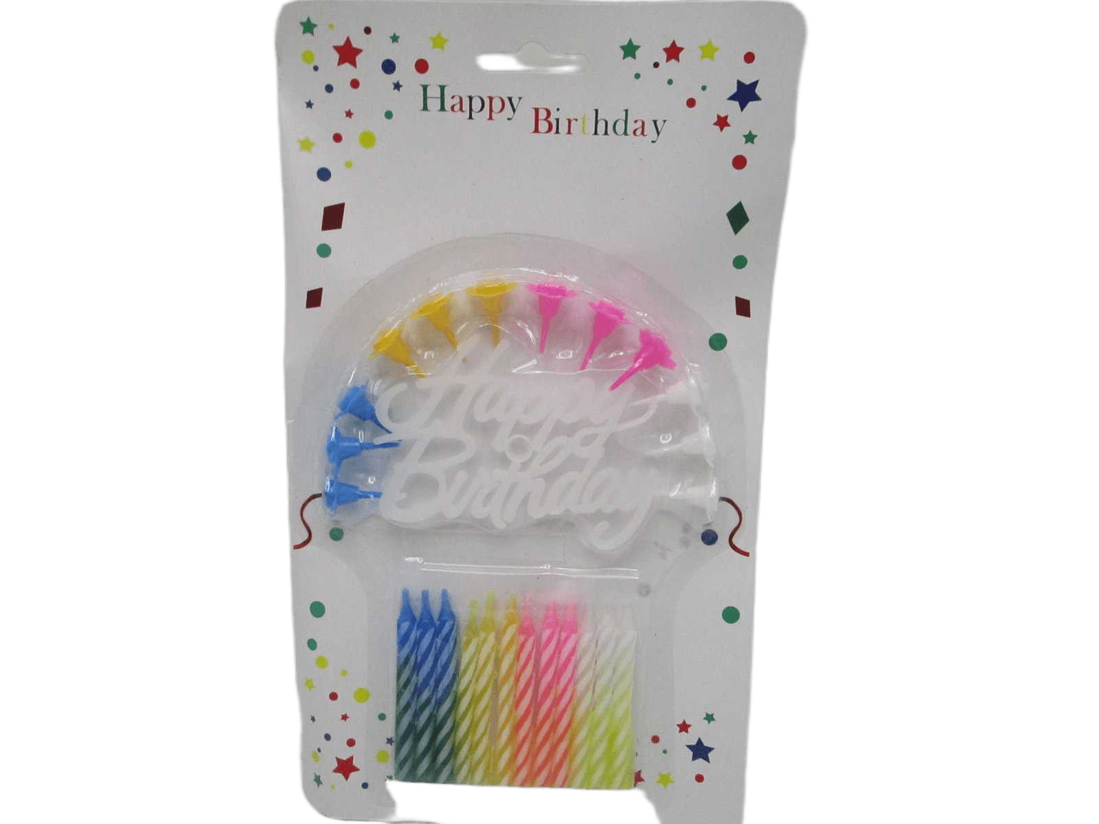 Candle Birthday Purple Yellow Pink White 7cm