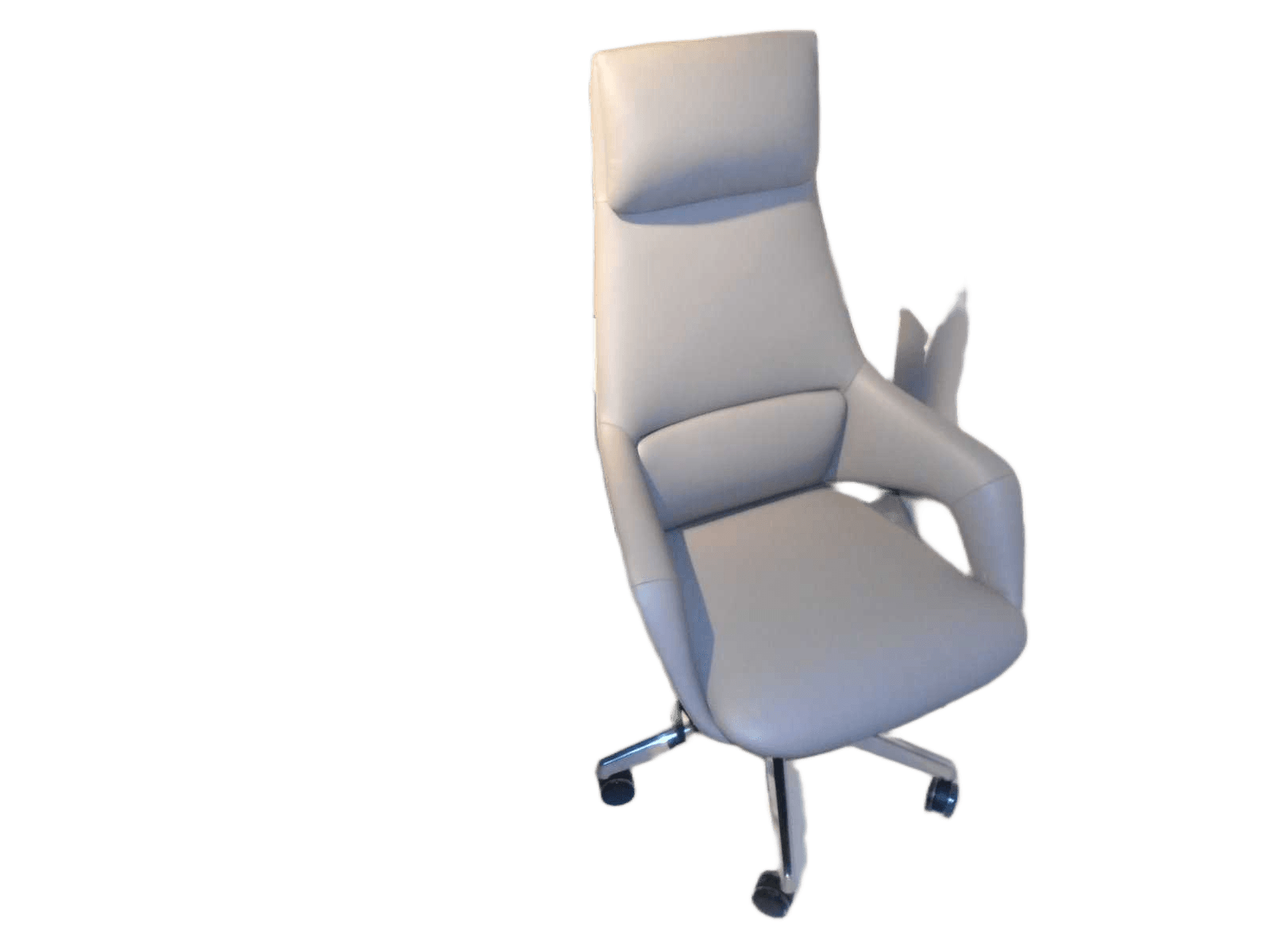 Office Chair Leather High Back W Knee-Tilt Mechanism 4 Positions Locked Nd9711 Grey67*69*122