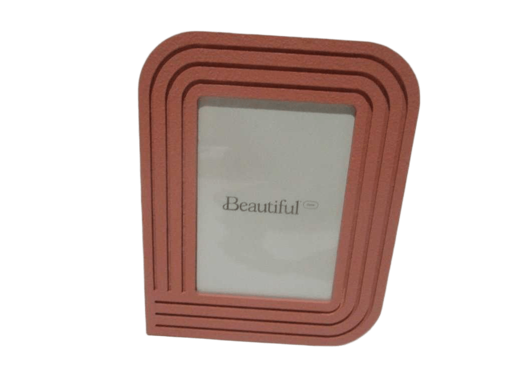 Photo Frame Mdf Painted 0,9 Tickness Paked 1 By One Brown Box With Stikers Coraille Pink Matt Stone Finishing 21x26x,09