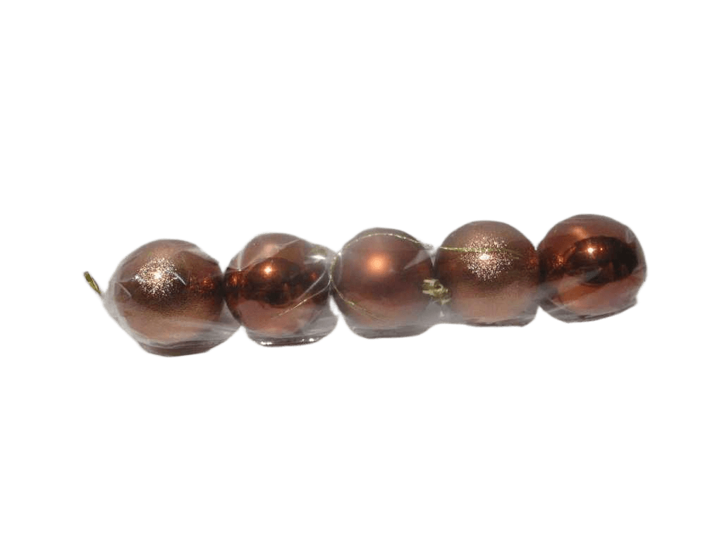 Ball Xmas Set 5x80mm Coffee