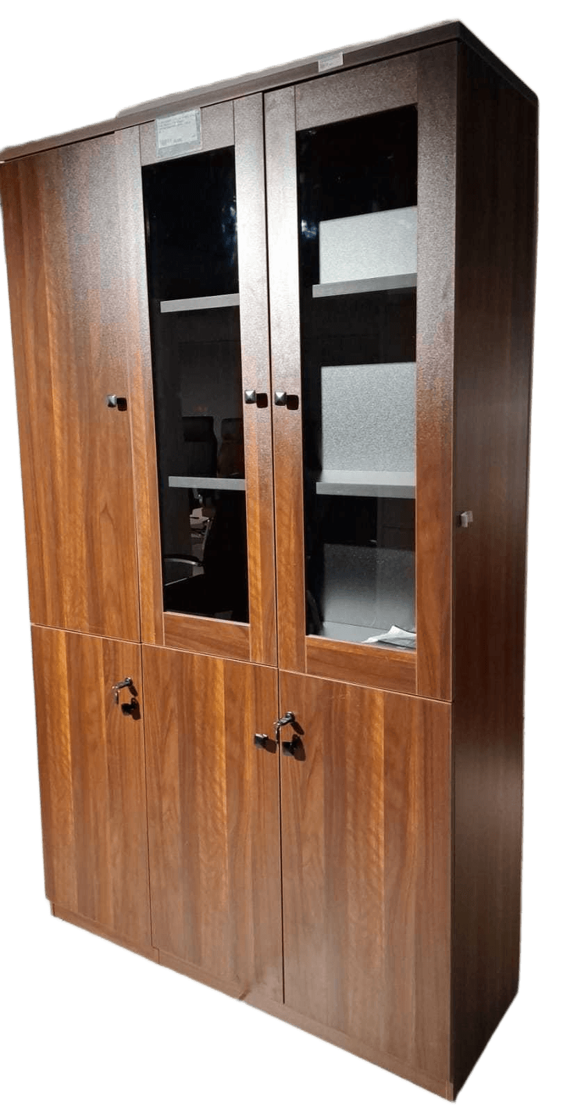 Files Cabinet 3-Doors By Mfc. 211 King Walnut + Iron Black 1200*400*2000