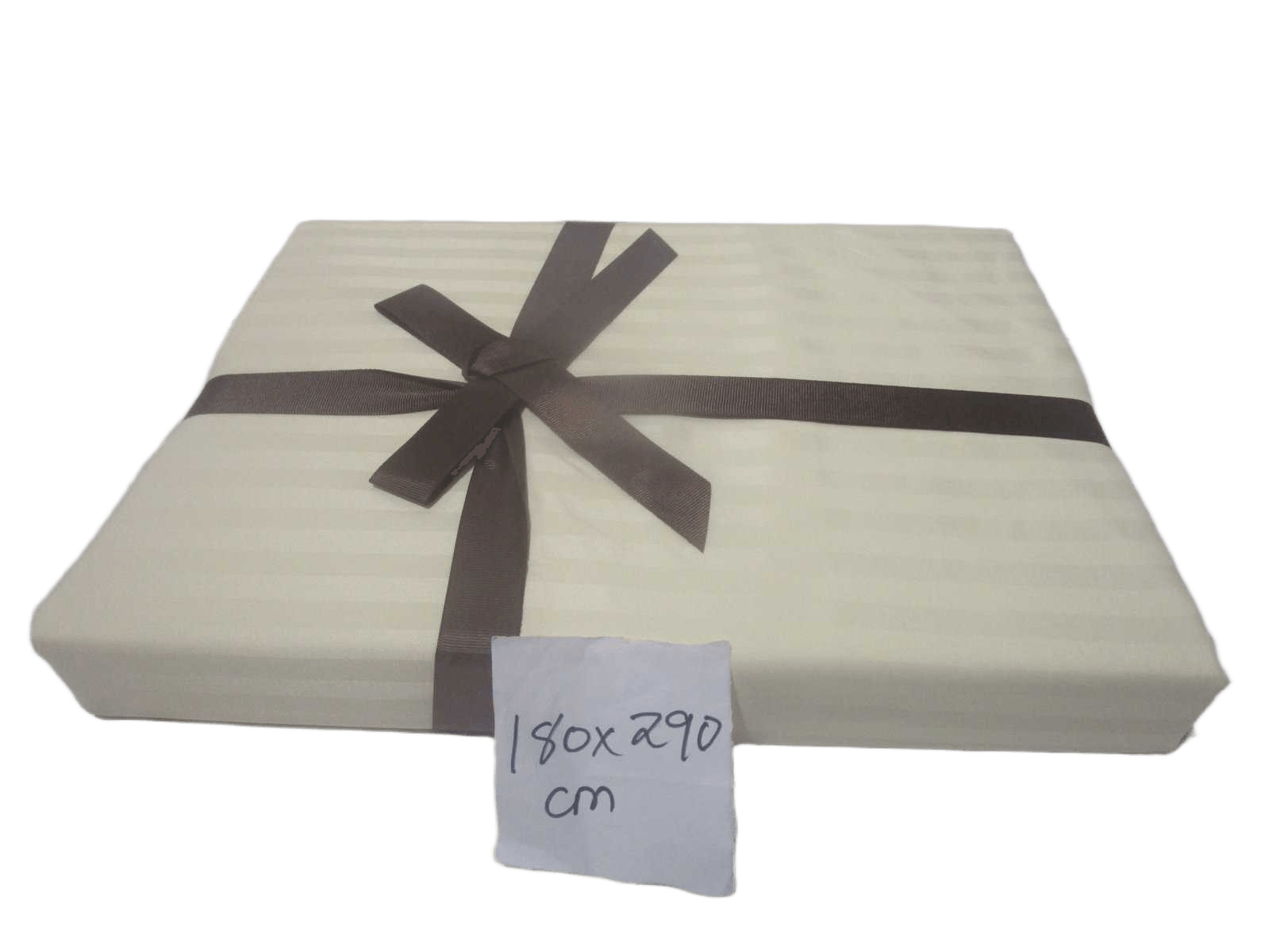 Bed Sheet Cream Set 3 Pcs 180x290cm, Fitted Sheet 90x200+25cm 1 Pillow Case 50x70cm+5cm 105gsm Polyester Stripe Design With Good Package Our Design Uni Col 002