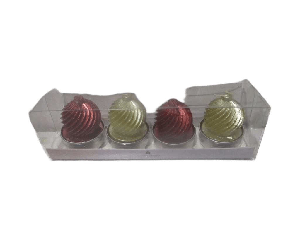 Xmas Baulb Tl Candle X4 96g