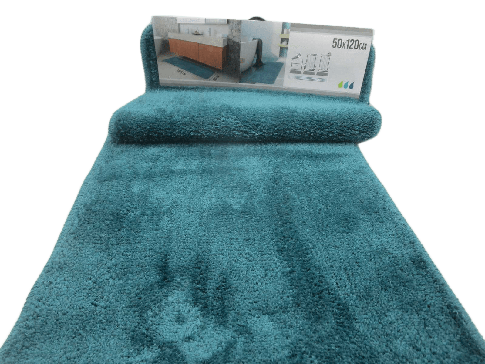 Bathmat Microfiber Double Sink 50x120 Cm Underside Latex - Blue Duck