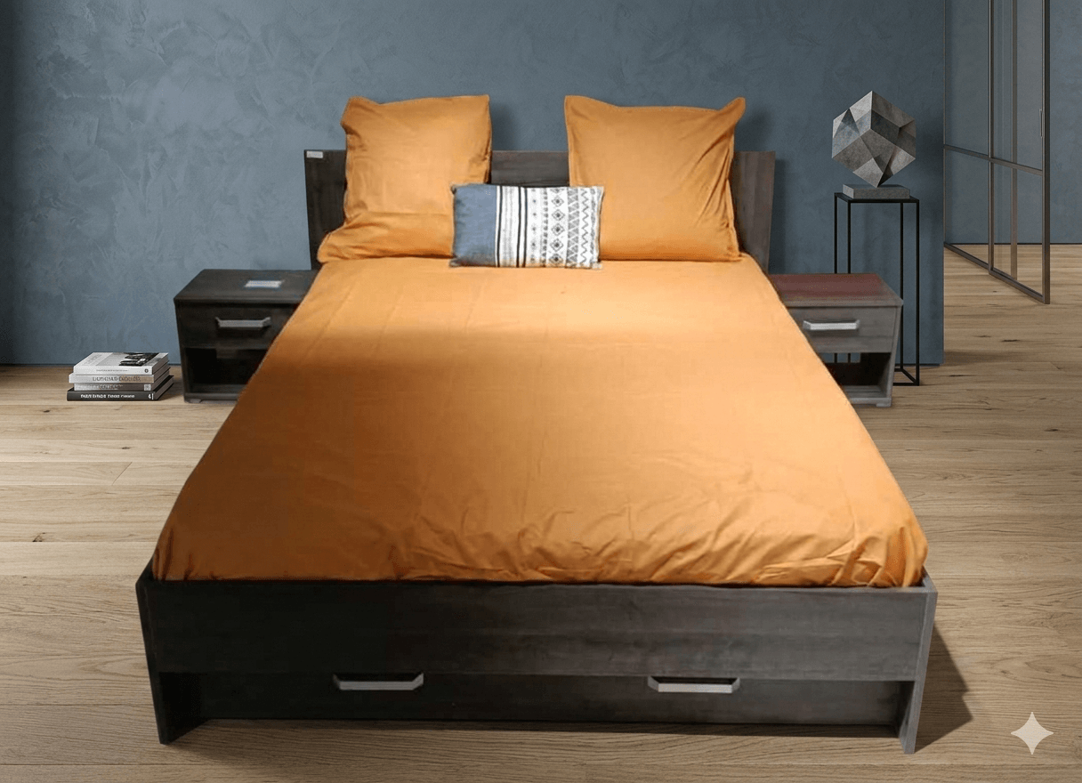 Bed 140 X 200 Cm + Set Of 2 Night Stand