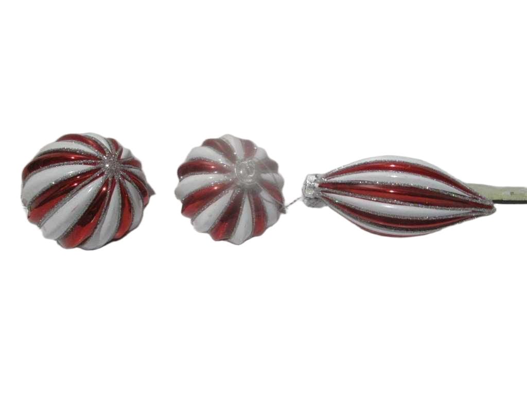 Ball Xmas Ornament Red White