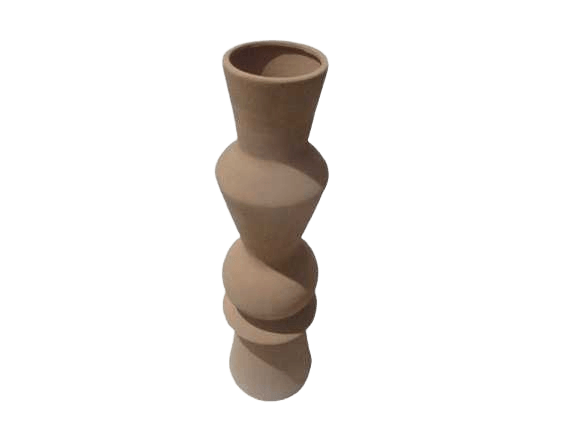 Vase Long Pottery Clay Sand 20x20x74,5cm