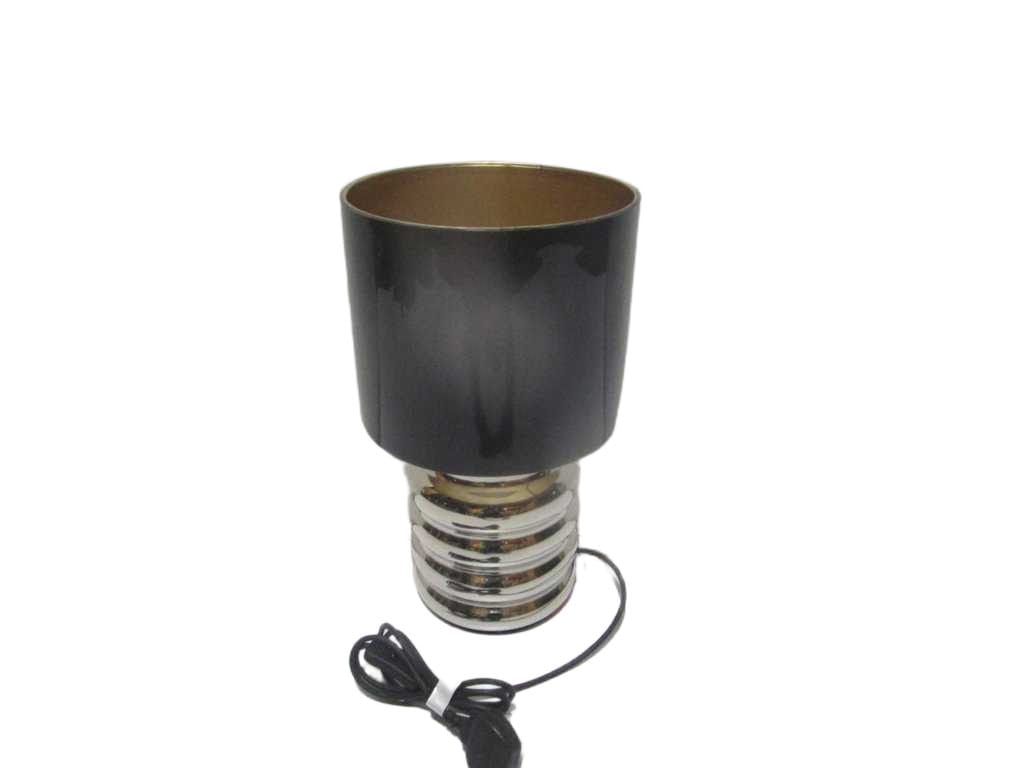 Table Lamp 100% Iron Complete Wiring Full Silver Shinny Burgundy
