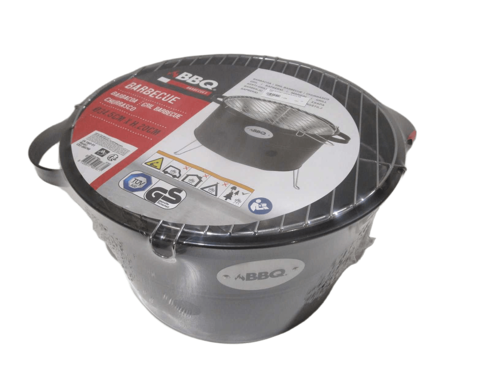 Bbq Bucket D34cm Black Gs Tuv