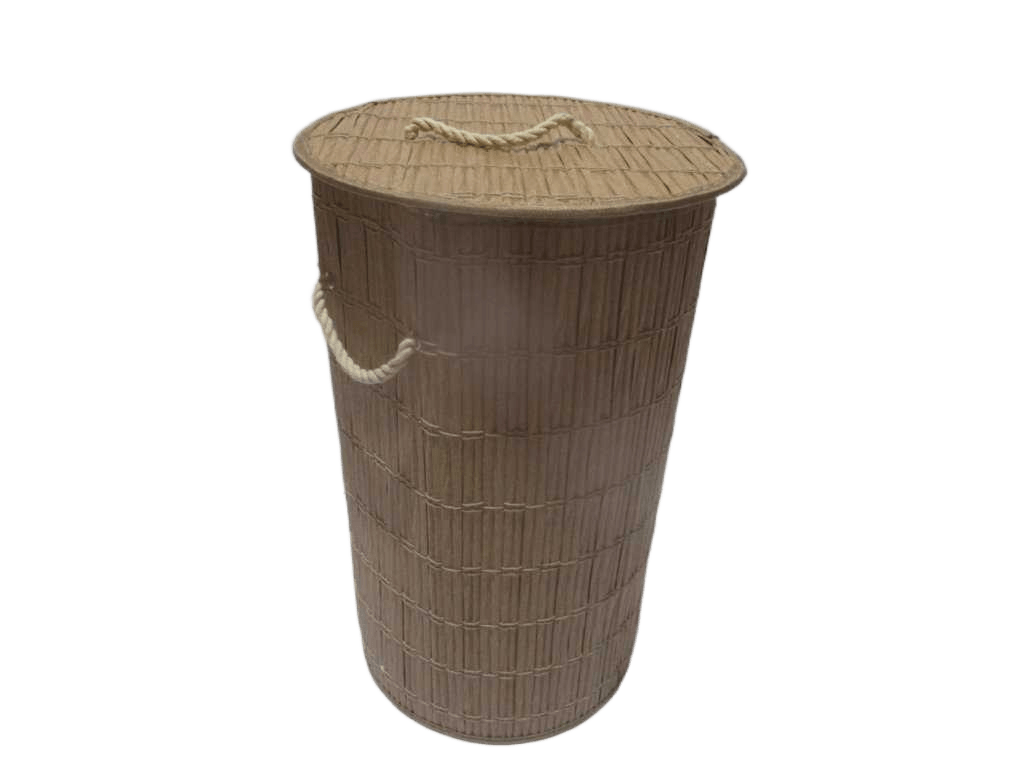 Laundry Hamper Panama Pe Rattan 58liter With Polybag Packing Natural 35x35x60 Cm