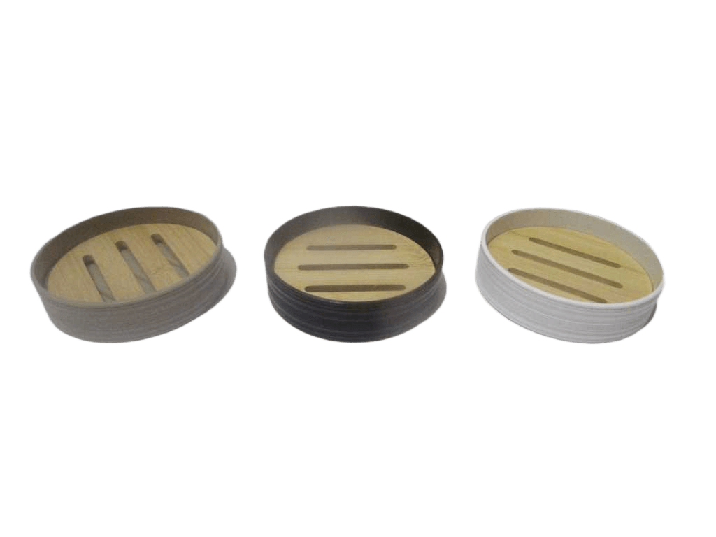 Soap Dish Black/White/Taupe Ass 10.7x2.7