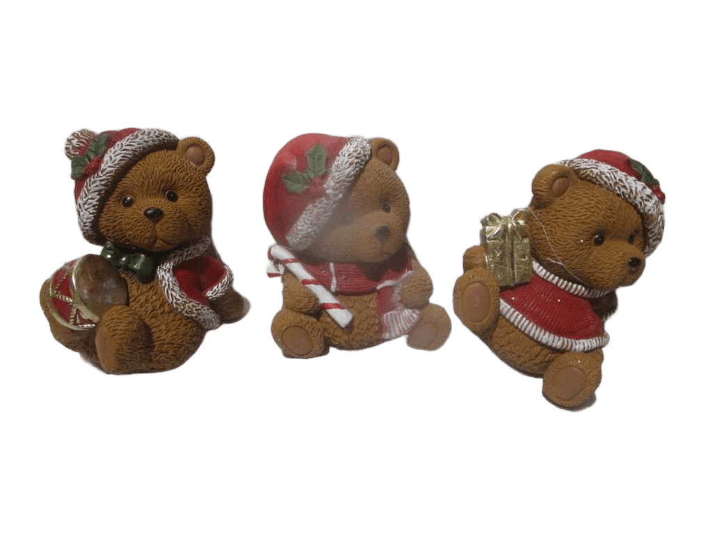 Xmas Bear Led 29cm 3ass