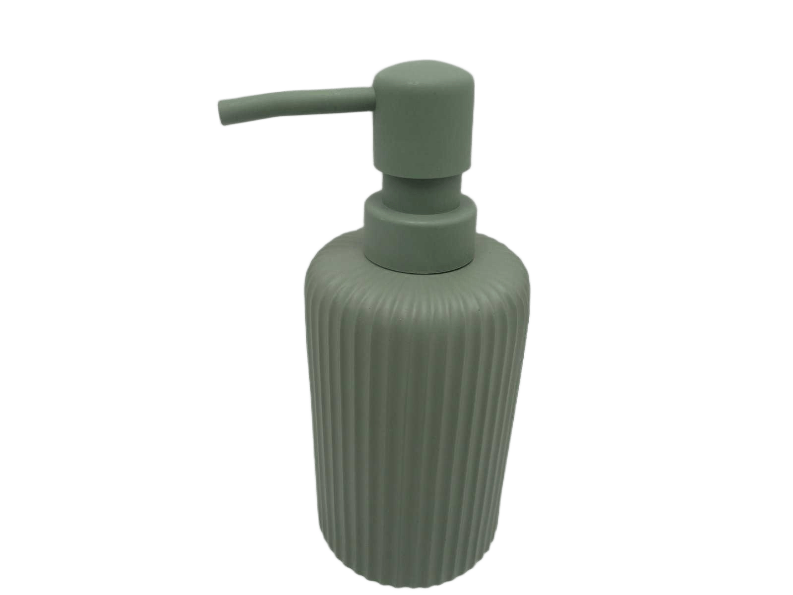 Soap Dispenser Polyresin Streaked Rounded 230 Ml - Khaki
