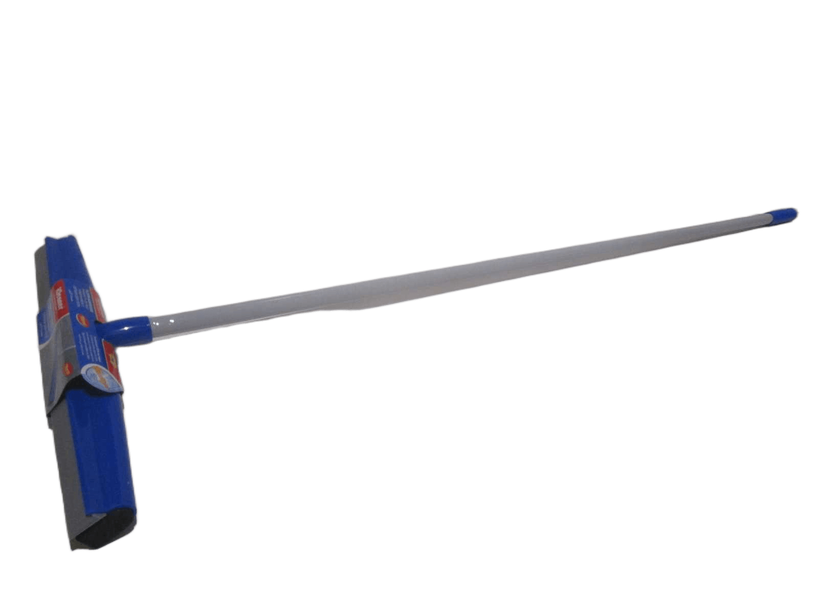 Floor Squeegee 42cm Plastic Head; Double Use Scraper (Eva+rubber Blade) Metal Handle 130cm ? 21.5mm Paper Card Blue 1cl=