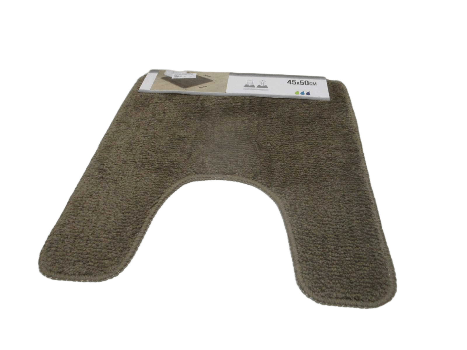 Bathmat Tapis Contour Wc Microfibre 45x50 Cm Dessous Latex - Marron