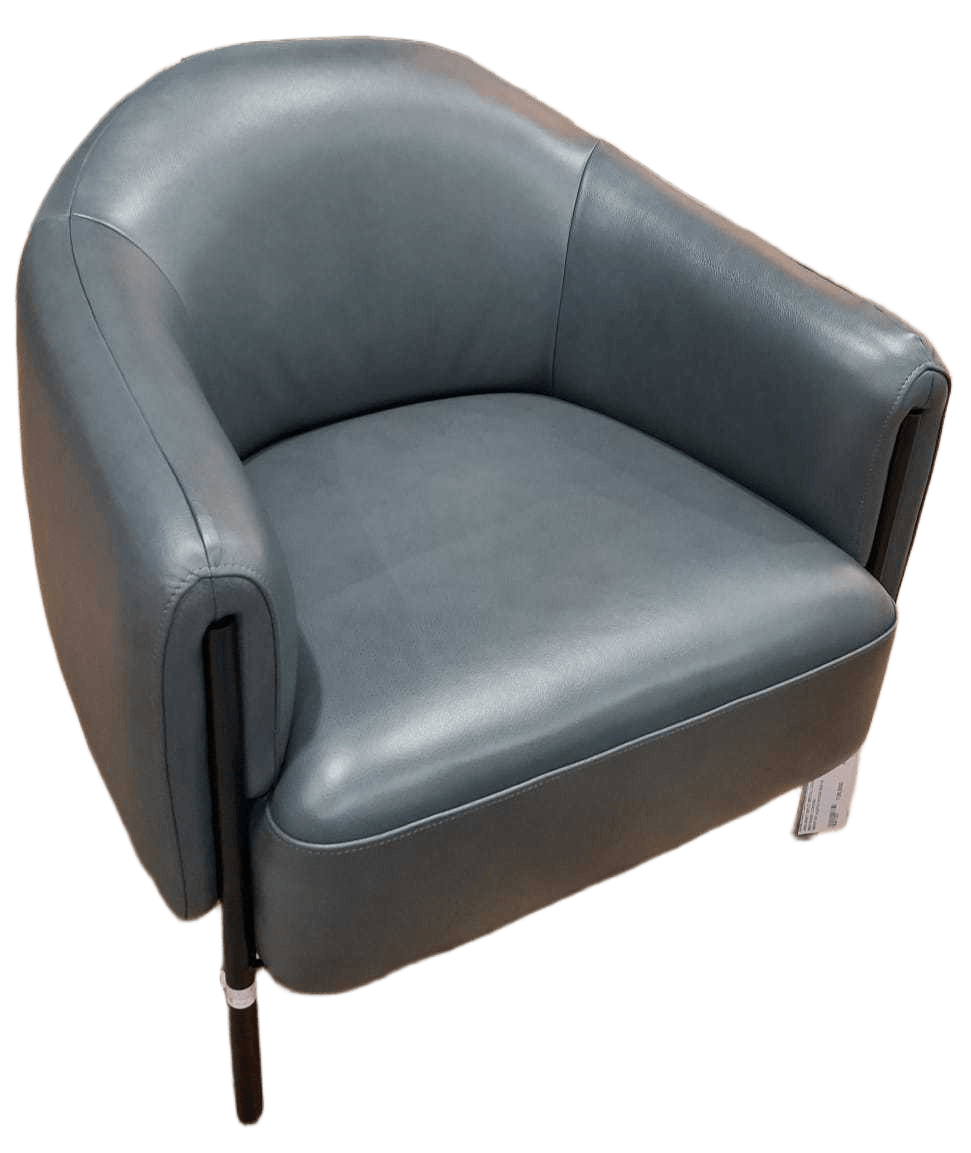 Armchair Leather Ocean Semi Anilineit Split Metal Legs Black 85x79x80 U741030