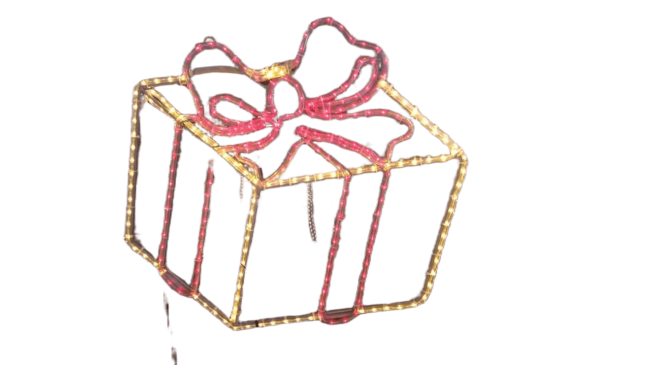 Christmas Giftbox Length:85 Cm Aluminum Frame Multicolor Led(Warm White+red)(Warm White + Green) Rope Light, With 5m Power Cable , With Remote Controller
