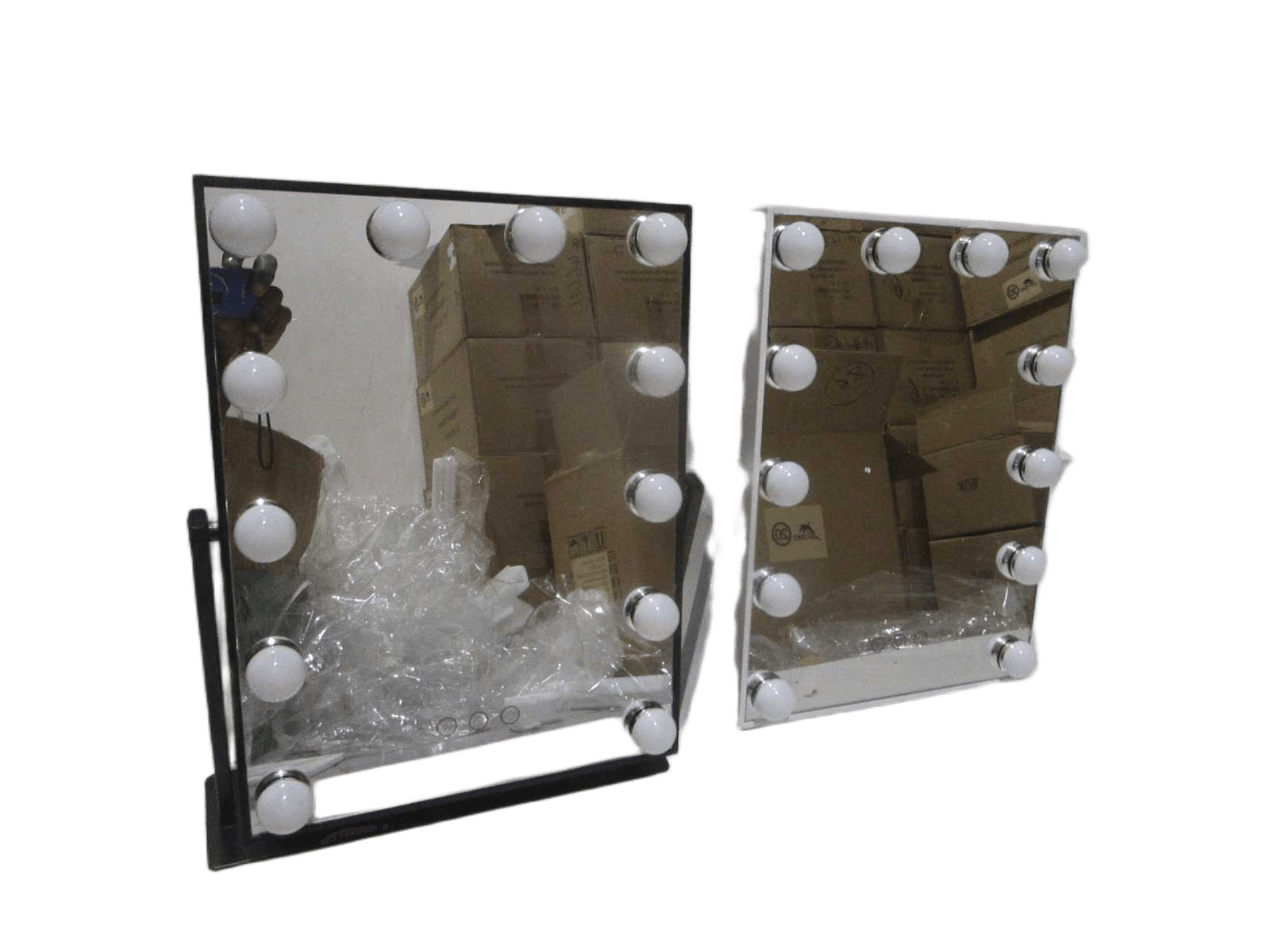 Mirror W 12 Light Bulb Usb Charge Metal 2 Colors Ass Packing: Color Box White Black 33.5x45