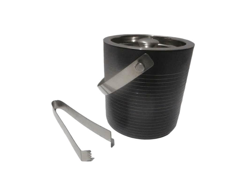 Ice Bucket With Lid Stainless Steel Double Wall With Tong - Metal Handle