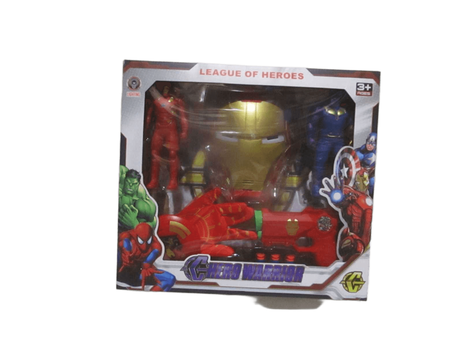 Hero Toy Set Of Warrior Iron Man 2 Toys Inside,with Light Plastic Window Box As Photo 38.7x42.5x8.3