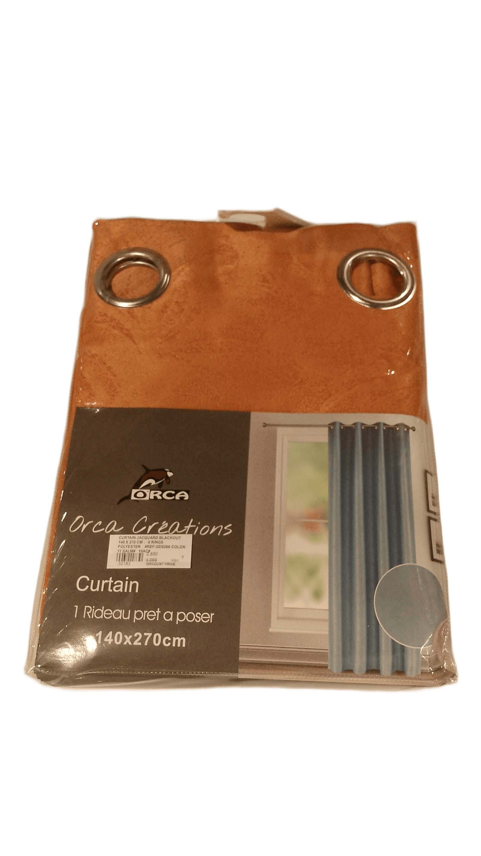 Curtain Jacquard Blackout 140 X 270 Cm - 8 Rings Polyester