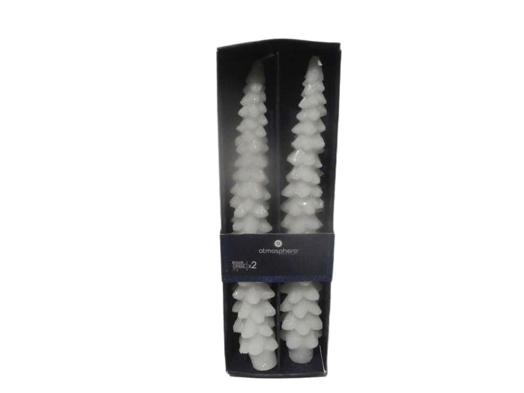 White Tree Taper Candle X2
