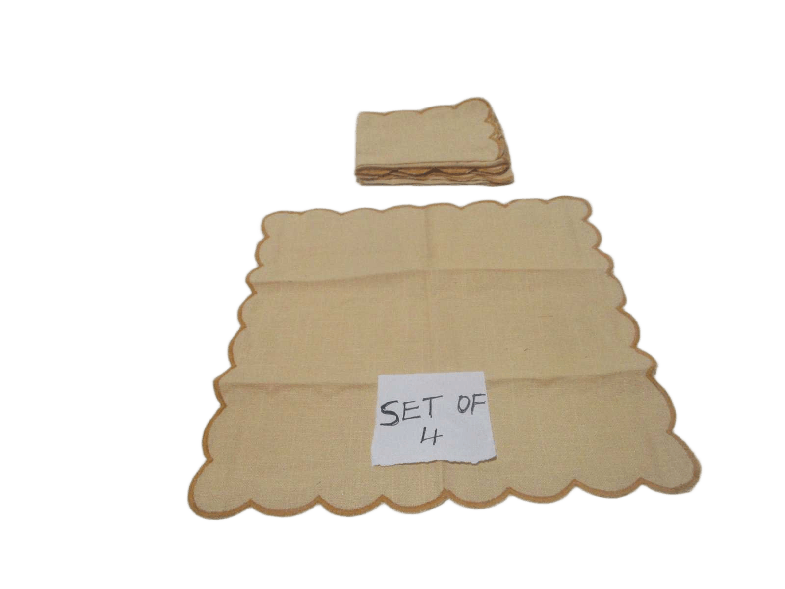 Set Of 4 Napkin 100% Cotton 220 Gsm With Embrodery 40x40 Peac