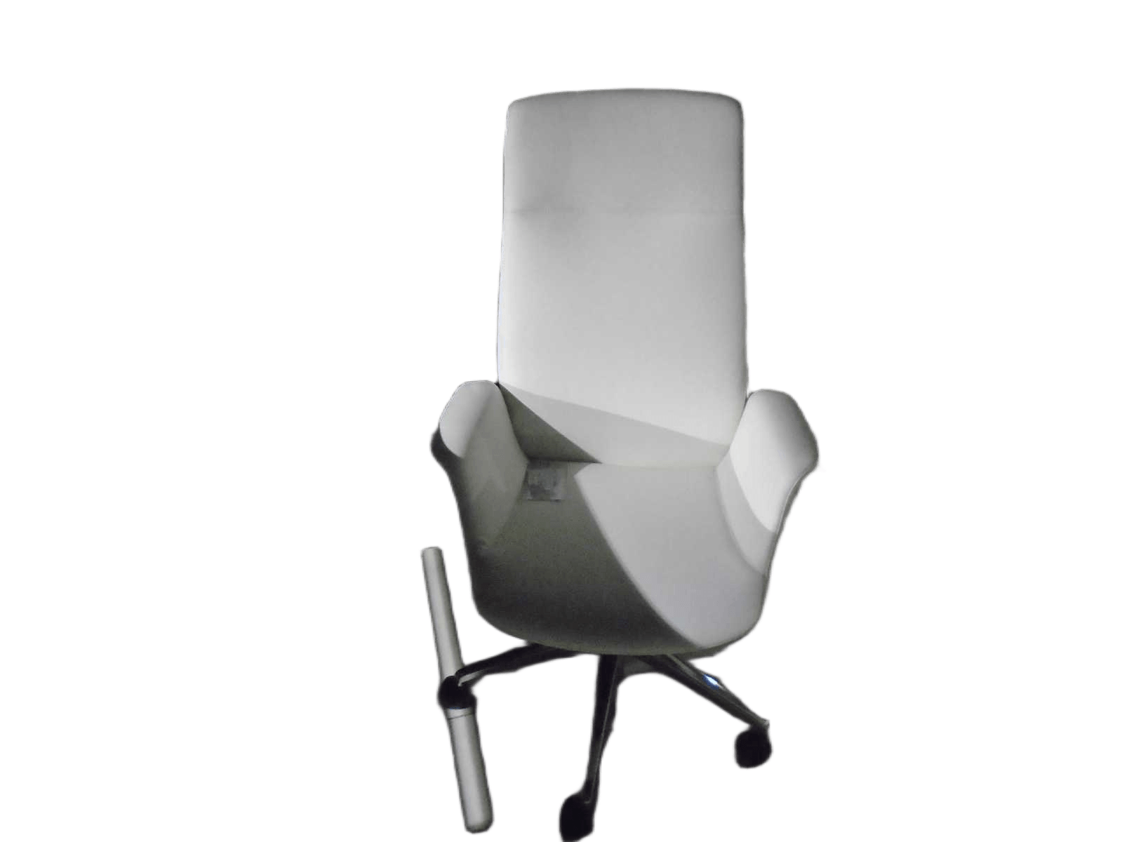 High Back Office Chair, Half Leather Synchronized Mechanism 4 Positions Locked 635 White69*64*115