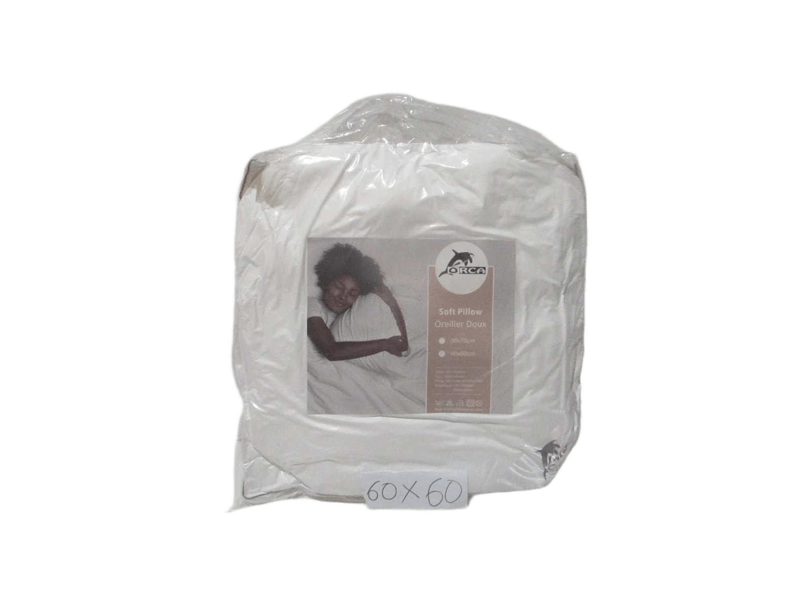 Pillow White Polyester 110 Gsm - Filling 1130 Gr 3d Polyester - 2 Piping Taupe Color 3cm - Insert Card Vacuum Packing