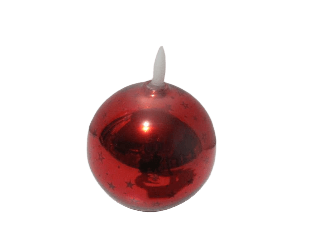Led Candle Xmas Bal 10cm S Red