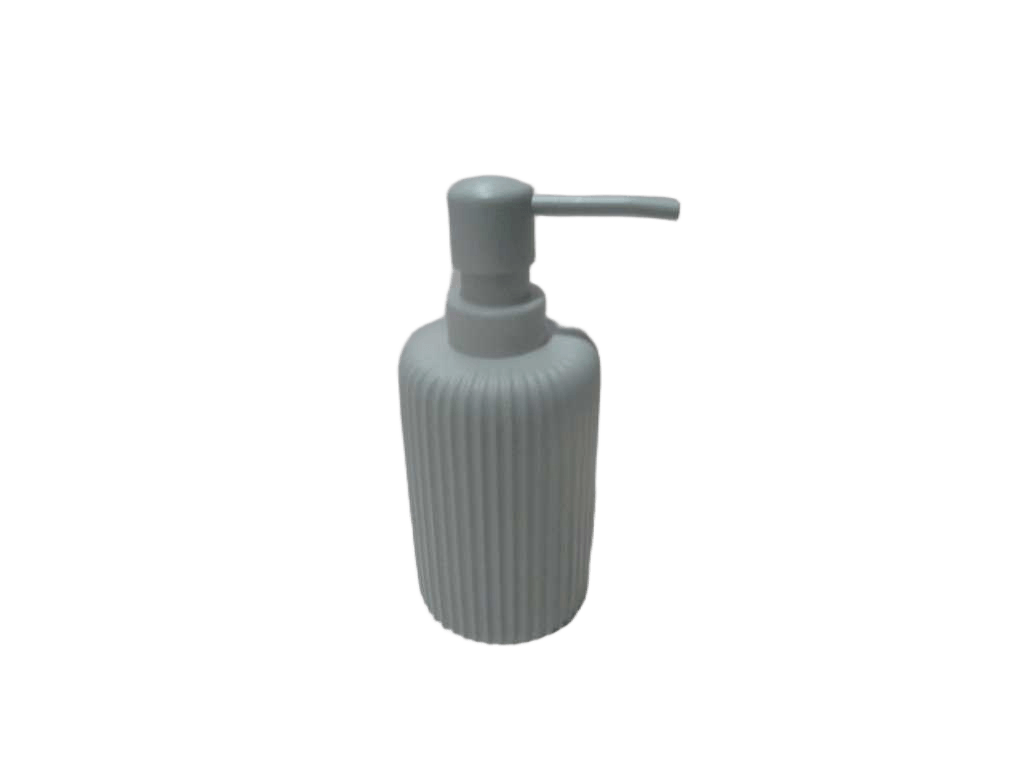 Dispenser Rounded Polyresin Ribbed Soap 230 Ml - Vert Eucalyptus