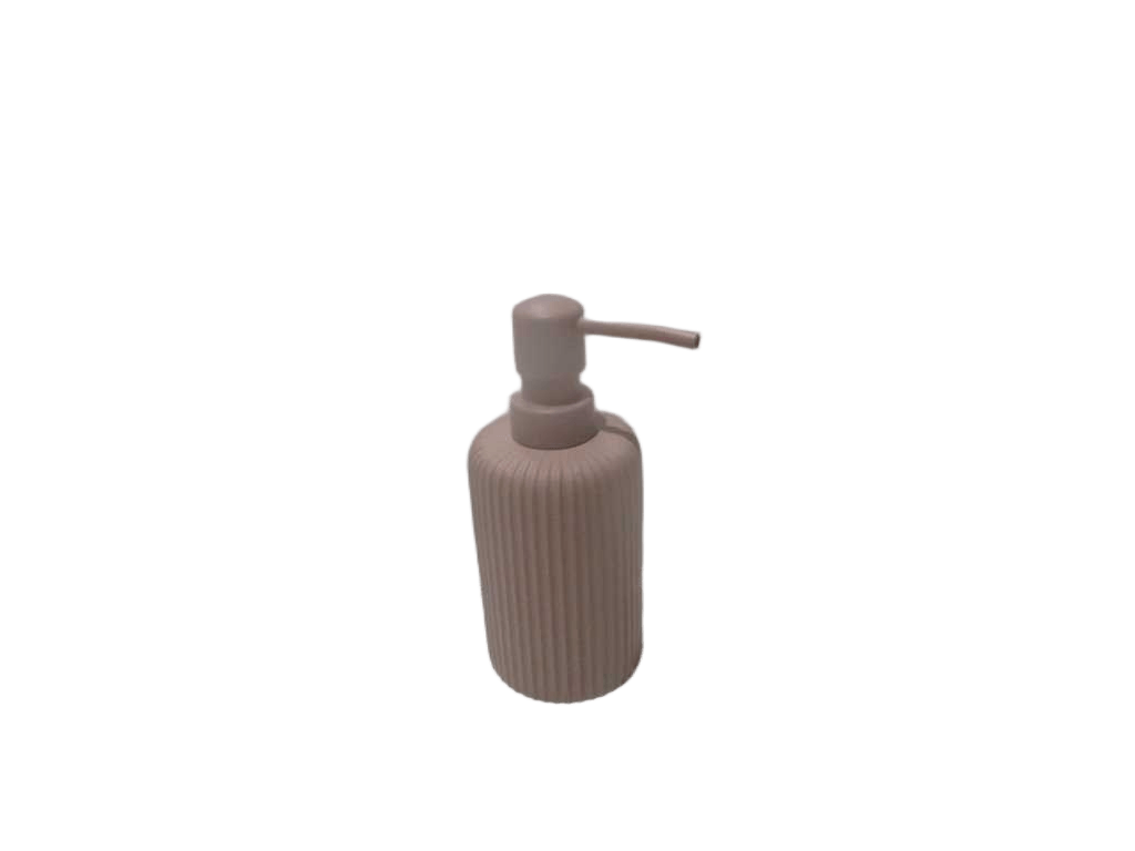Dispenser Rounded Polyresin Ribbed Soap 230 Ml - Cappuccino