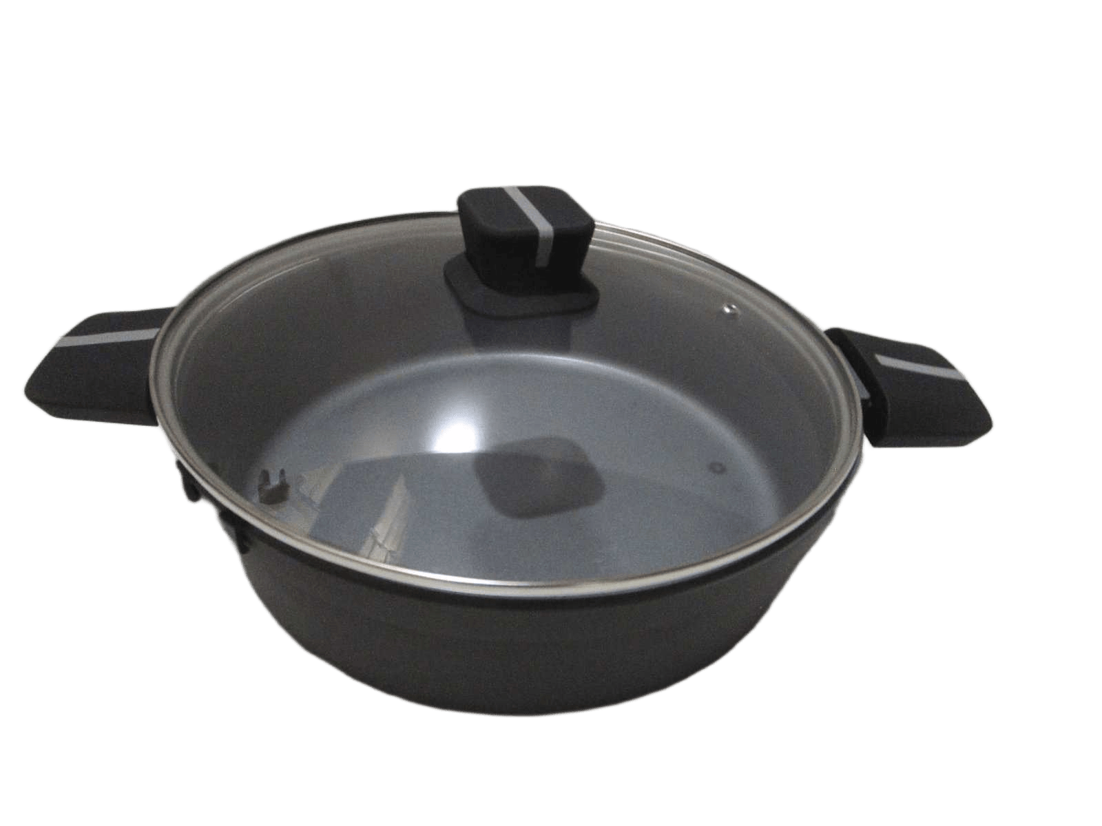 Pot Shallow 28x8.0cm Cast Alu Induction With Lid Bistro Grey Sg