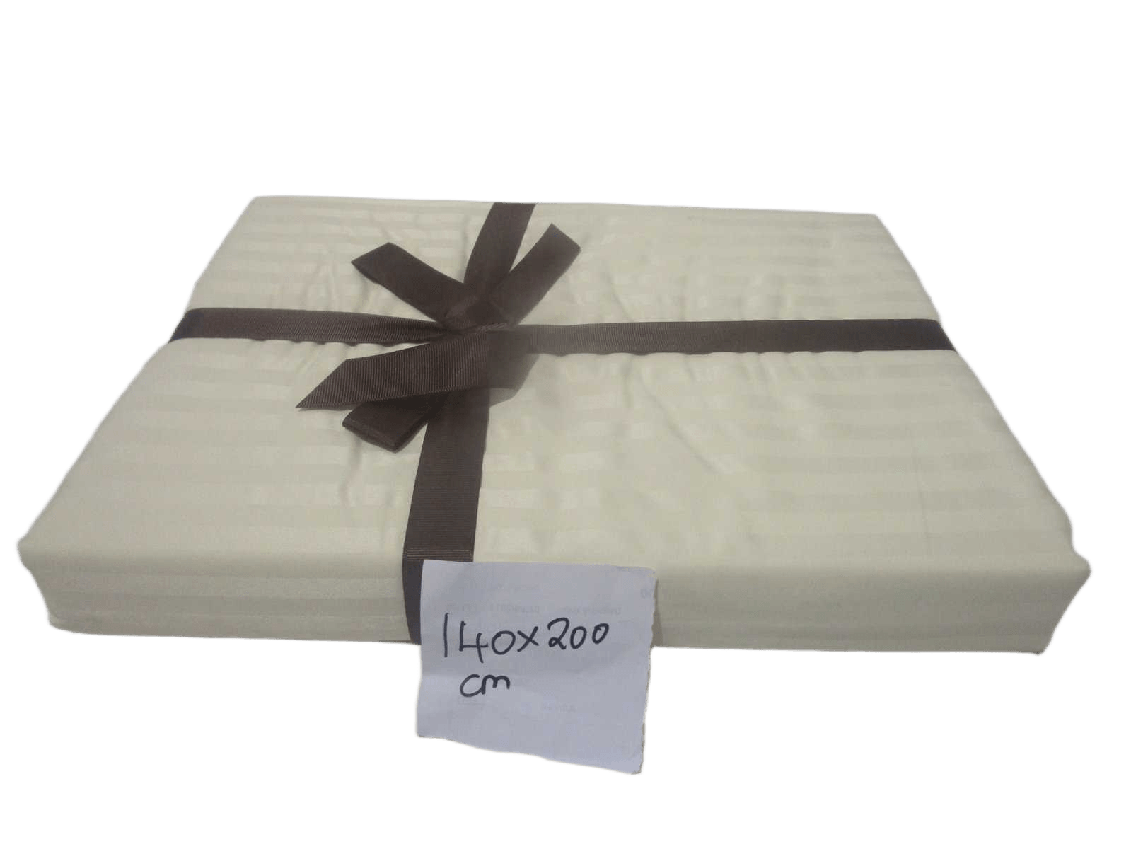 Quilt Cover Cream Set 2 Pcs 140x200cm, 1 Pillow Case 50x70cm+5cm 105gsm Polyester Stripe Design With Good Package Our Design Uni Col 002