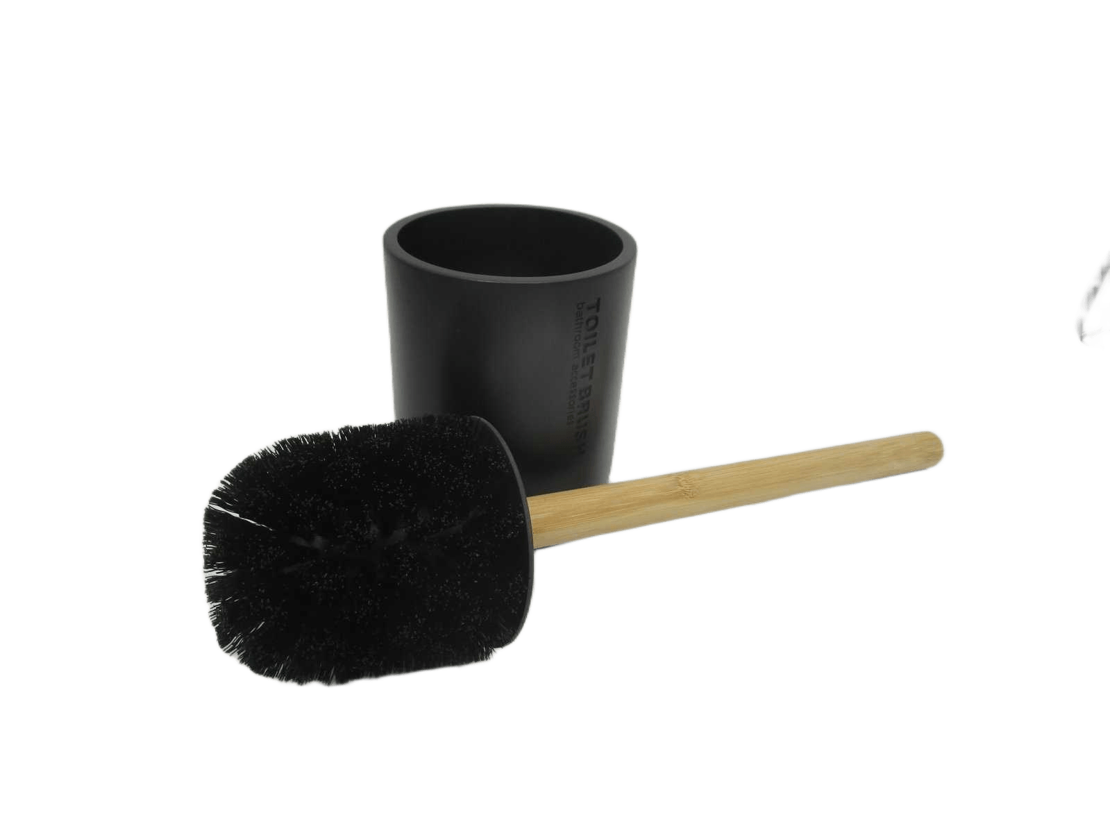 Toilet Brush Polyresin - Black / Bamboo